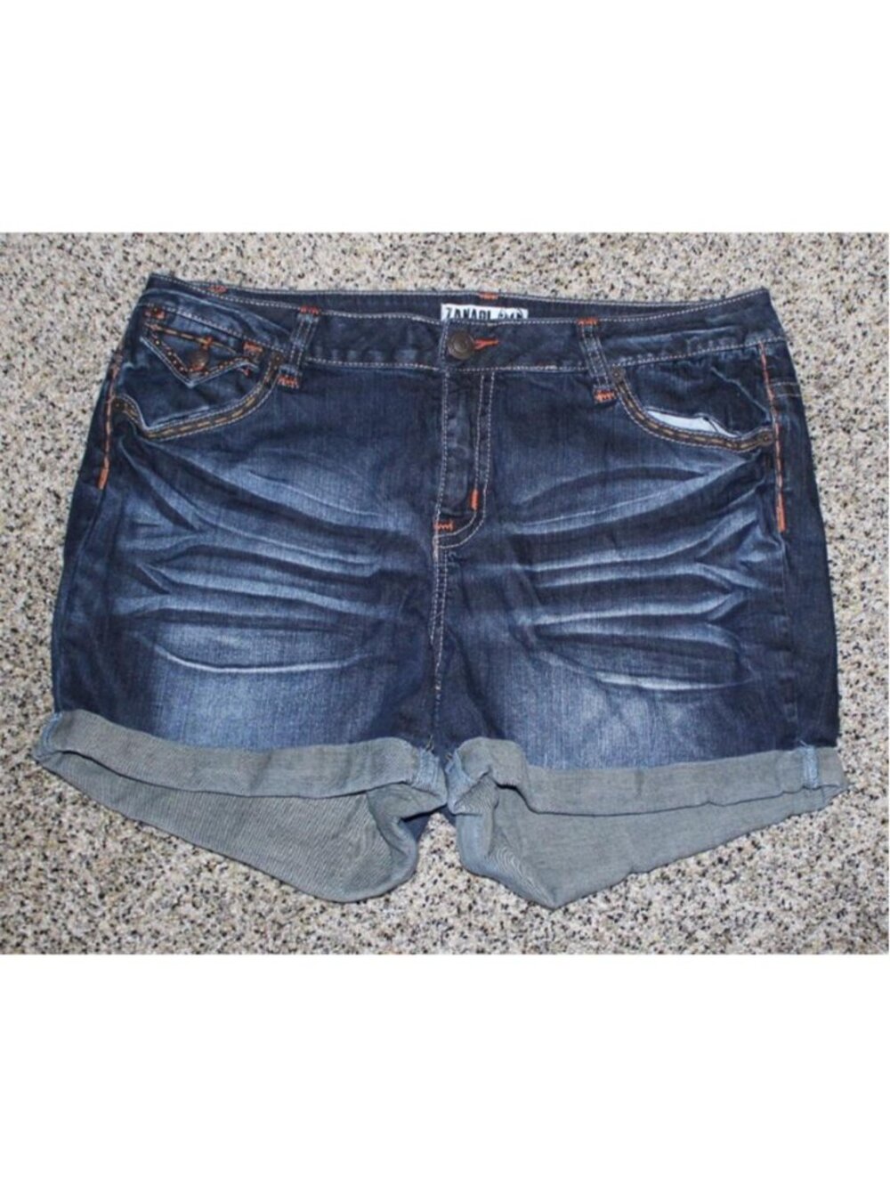 Zana Di 20 Cuffed Denim Jean Shorts Trendy Whiskered Style